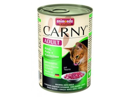 Animonda Carny konzerva pro kočky hovězí + krůta + králík 400 g