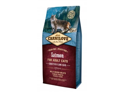Carnilove Cat Grain Free Salmon Adult Sensitive & Long Hair 6 kg