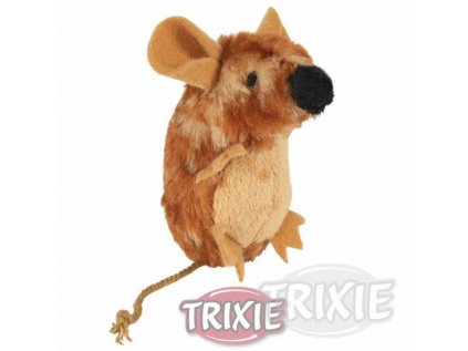 Trixie Stojící pískací plyšová myš s catnipem 8 cm