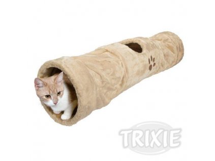Trixie Plyšový tunel pro kočky 25x125cm - béžový
