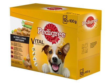 Pedigree kapsička 12 pack ve vlastní šťávě - čtyři druhy masa