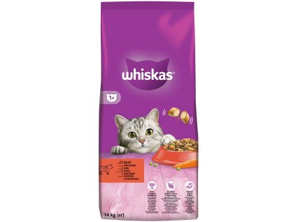 WHISKAS granule s hovězím masem 14 kg