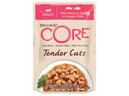 Wellness CORE Tender Cuts with Salmon & Tuna in Savoury Gravy 85 g