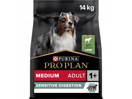 Pro Plan Dog Sensitive Digestion Adult Medium jehněčí 14kg