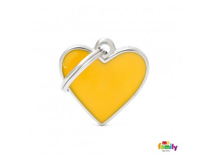 Známka Basic Handmade – srdce malé žluté