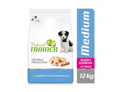 Natural Trainer Medium Puppy & Junior čerstvé kuře 12 kg