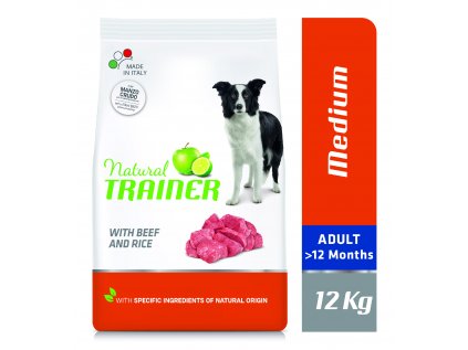 Natural Trainer Medium Adult hovězí a rýže 12 kg