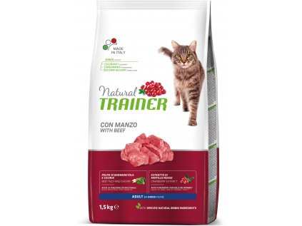 Natural Trainer Cat Adult hovězí 1,5 kg