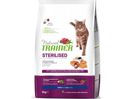 Natural Trainer Cat Sterilised losos 3 kg