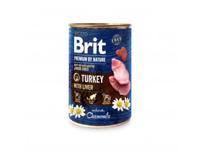 Konzerva Brit Premium by Nature Turkey with Liver 400 g