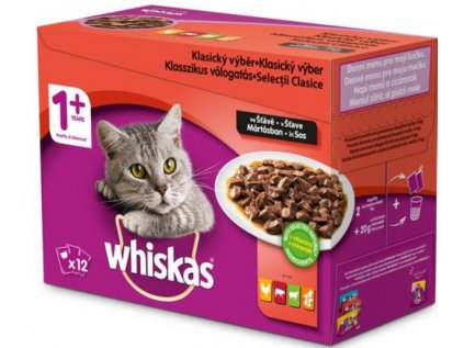 Kapsička WHISKAS klasický výběr ve šťávě 12 pack