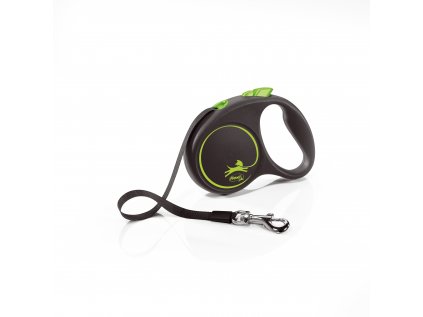 Flexi Black Design S pásek 5m/15 kg zelené