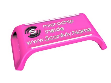 ScanMy.Name chytrá psí známka s čipem - Růžová