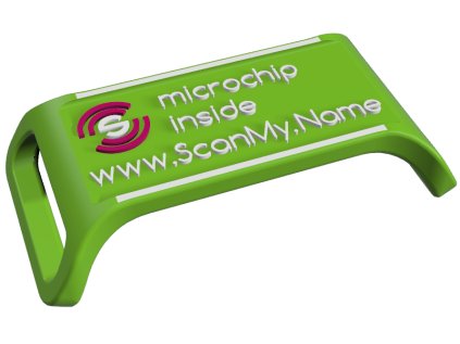 ScanMy.Name chytrá psí známka s čipem - Zelená