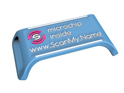 ScanMy.Name chytrá psí známka s čipem - Modrá