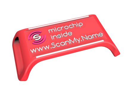 ScanMy.Name chytrá psí známka s čipem - Červená