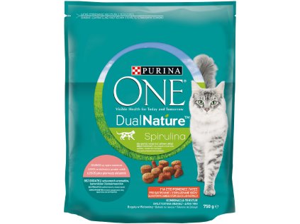 Purina ONE Dual Nature Sterilized Spirulina s lososem 750g