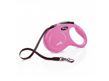 Flexi New Classic M páska 5 m/25 kg růžové