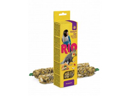 RIO tyčinky pro střední papoušky s medem a oříšky 2x 75 g