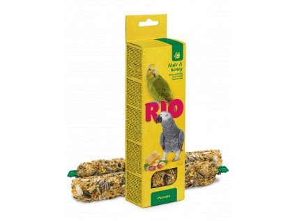 RIO tyčinky pro velké papoušky s medem a oříšky 2x 90 g