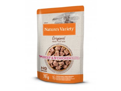 Kapsička Nature's Variety original pro kočky s hovězím a kuřetem 70 g