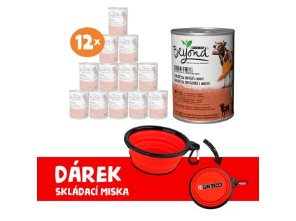 konzerva Beyond kousky v paštice s hovězím a mrkví 12 x 400 g + miska Purina ZDARMA