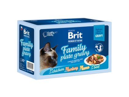 Brit Premium Cat Delicate Fillets in Gravy Family Plate 1020 g (12 x 85 g)