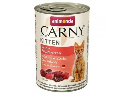 ANIMONDA konzerva CARNY Kitten - hovězí, krůtí srdce 400 g