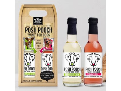 Woof & Brew Dárkový set Posh Pooch Víno Pro psy 2 x 250 ml