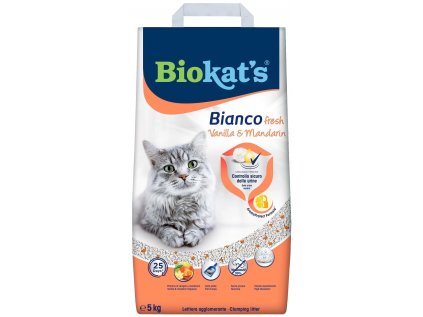 Podestýlka BIOKATS BIANCO FRESH vanilka a mandarinka 5 kg