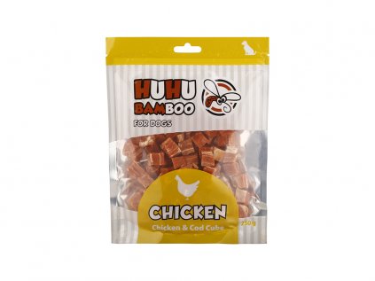 Huhubamboo Basic kuřecí kostka s treskou 250 g
