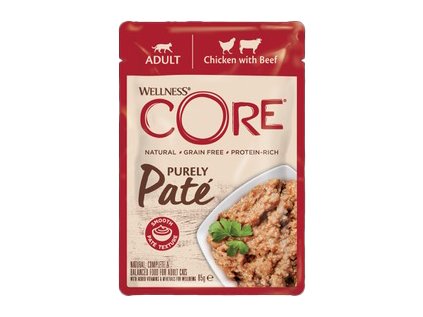 Kapsička Wellness Core Cat Paté kuře a hovězí 85 g