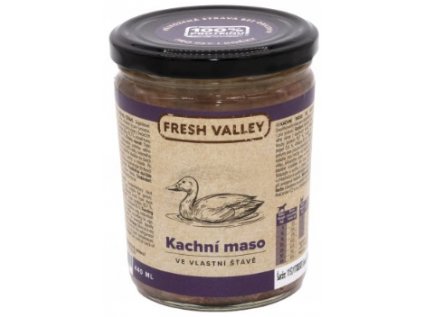 Sklenice Fresh Valley kachní maso ve vlastní šťávě 440ml