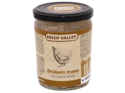 Sklenice Fresh Valley drůbeží maso ve vlastní šťávě 440ml