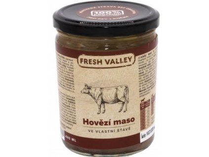 Sklenice Fresh Valley hovězí maso ve vlastní šťávě 440ml