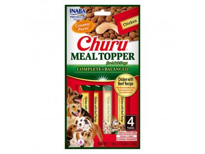 Churu Dog Meal Topper kuře s hovězím 4x14 g