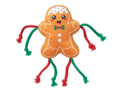 FuzzYard Plyšová vánoční hračka pro kočky Fred The Gingerbread s catnipem