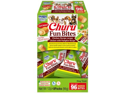 Churu Dog Fun Bites – kuřecí s náplní kuře s dýní 8x12g