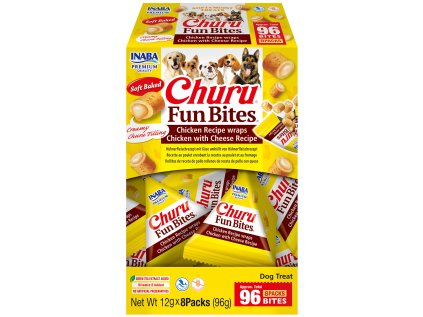 Churu Dog Fun Bites – kuřecí s náplní kuře se sýrem 8x12g