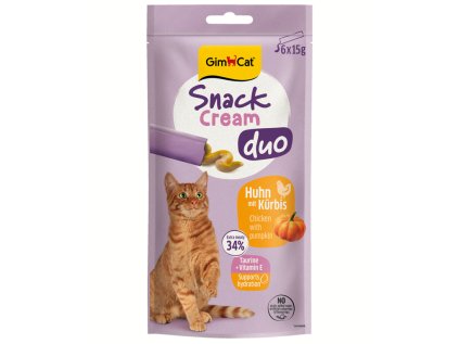 GimCat Snack Cream Duo kuře a dýně 6x15 g