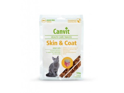 Canvit Health Care Snack Skin & Coat pro kočky 100 g EXPIRACE duben (16.4.2026)