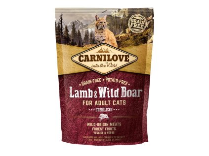 Carnilove Cat Grain Free Lamb & Wild Boar Adult Sterilised 400 g EXPIRACE duben (19.4.2026)