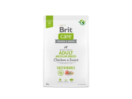 Brit Care Dog Sustainable Adult Medium Breed – Chicken and Insect 3 kg EXPIRACE květen (3.5.2026)