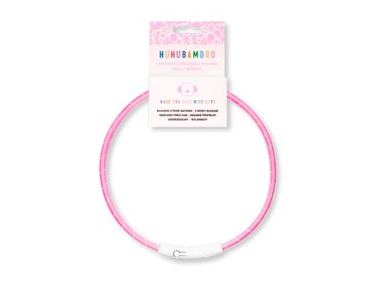 Huhubamboo LED svítící obojek z nylonu růžový 65 cm