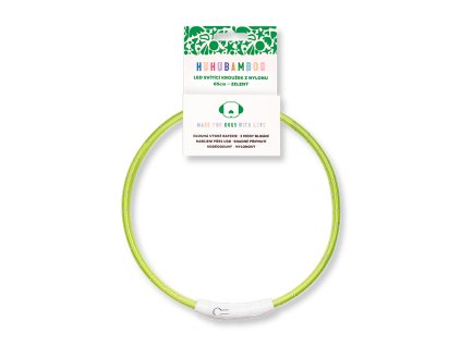 Huhubamboo LED svítící obojek z nylonu zelený 65 cm