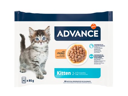 Kapsičky pro koťata ADVANCE Kitten kuřecí 4×85 g