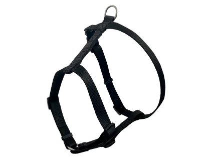 Černý postroj Huhubamboo z popruhu 32-46 cm pro psy