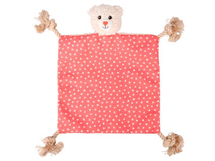 Flamingo mačkací deka s provazy a motivem srdcí