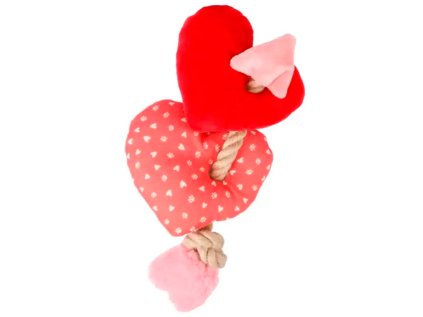 Flamingo hračka srdce s provazem