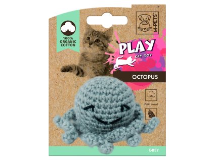 Šedá chobotnice pro kočky s catnipem M-Pets